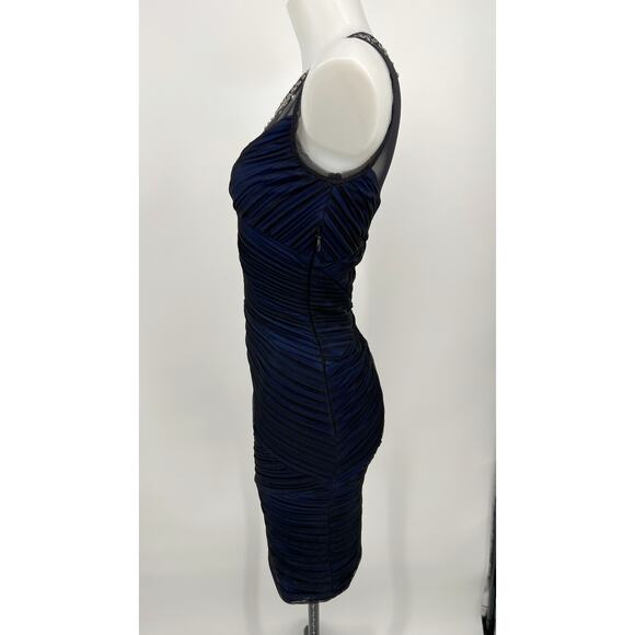 BCBG Maxazria Camira Dress Sz XS Black Blue NEW Bandage BodyCon Mini Embellished - Picture 4 of 13